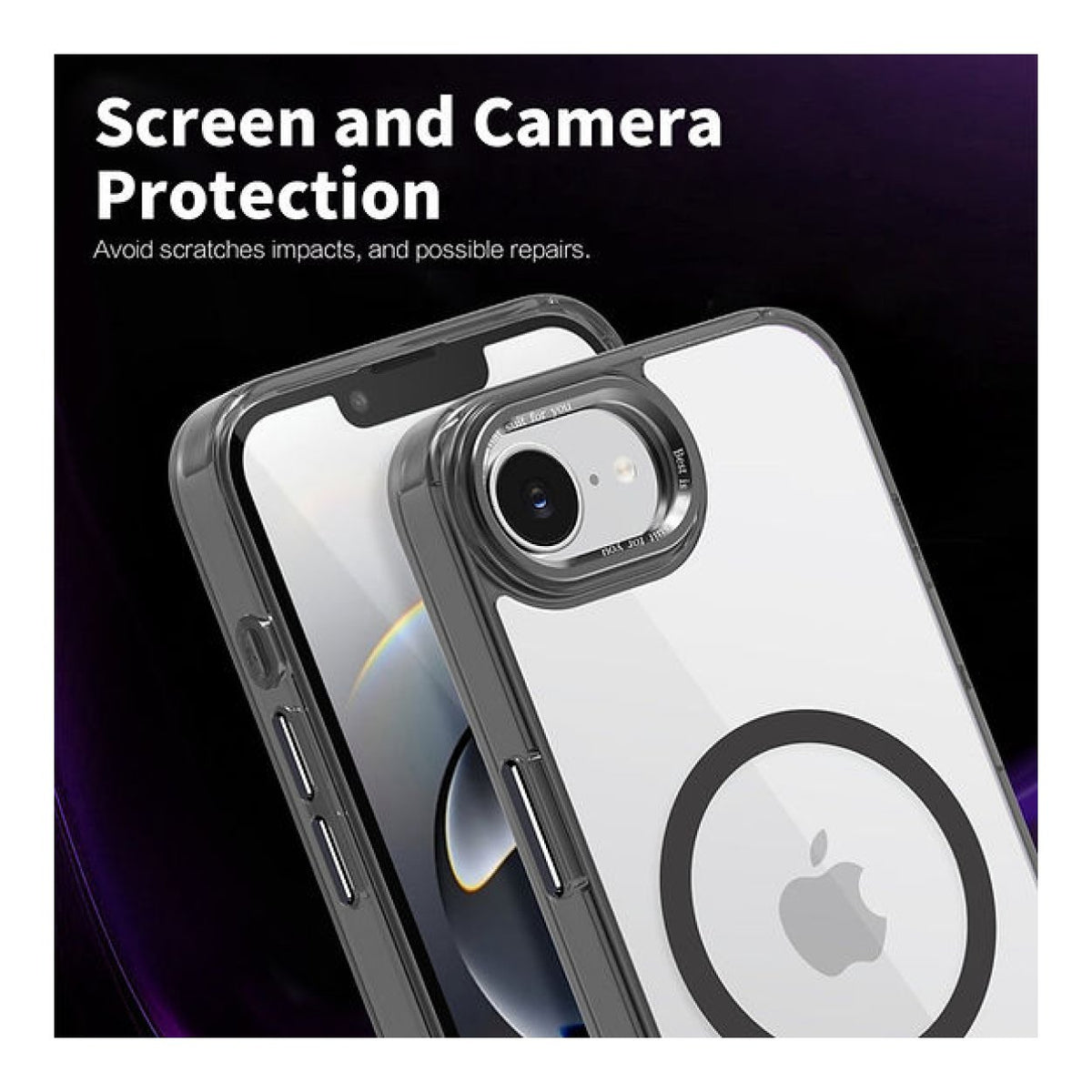 Tuff-Luv Tough Acrylic 2-Tone MagSafe Case for Apple iPhone 16e/17e Clear/Black MF4171