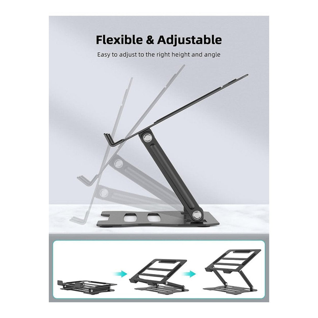 Tuff-Luv MF4177 13-17-inch Ergonomic Notebook Riser and Cooling Stand Black