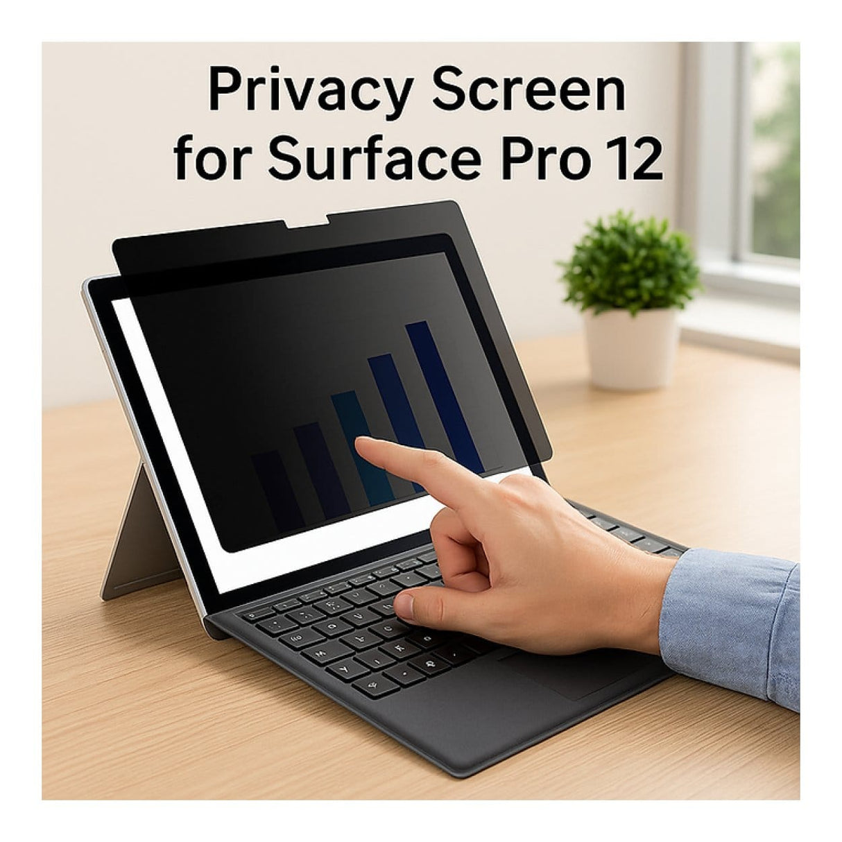 Tuff-Luv Privacy Screen Protector Compatible with Microsoft Surface Pro 12 MF4183