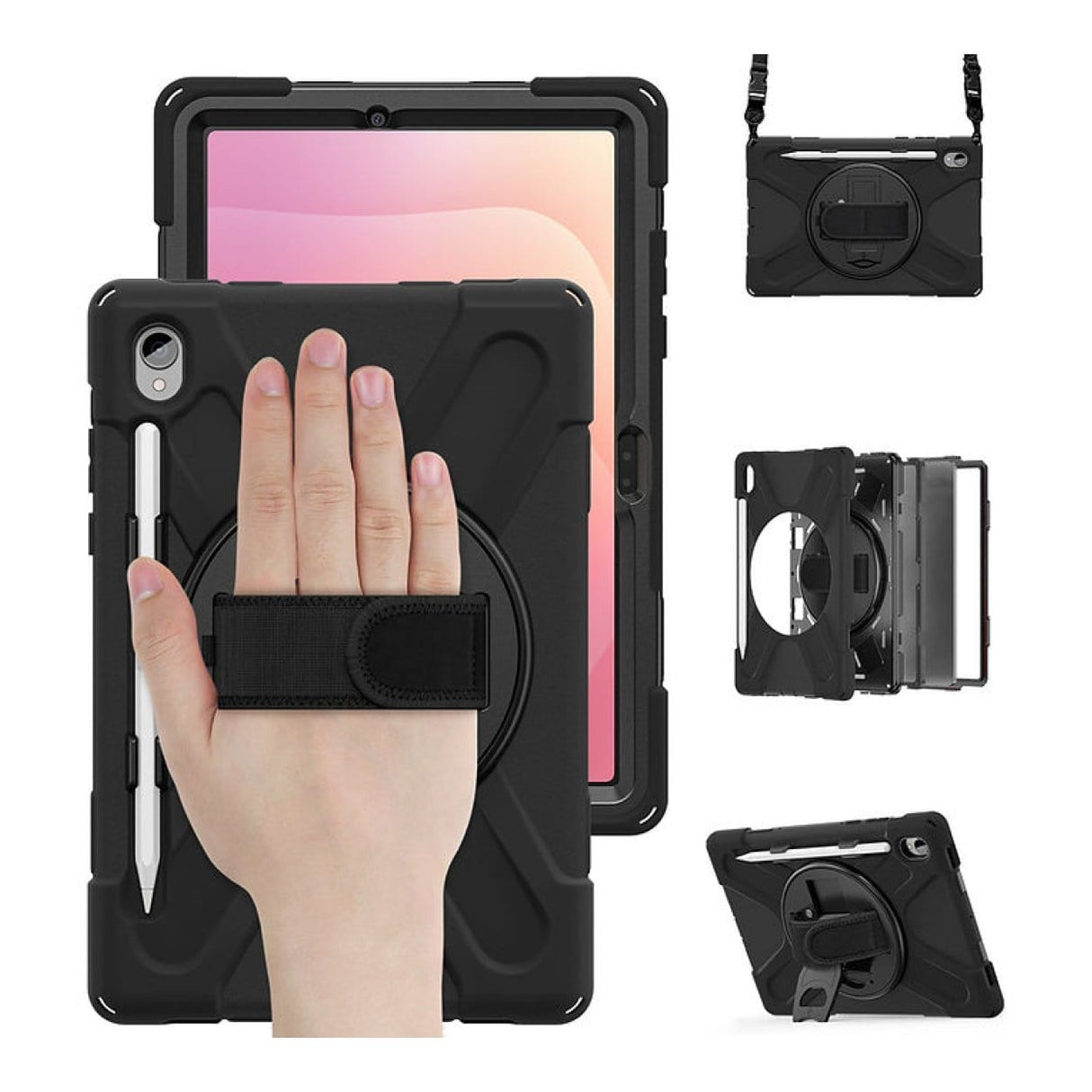 Tuff-Luv Armour Jack Rugged Case with Shoulder Strap for Galaxy Tab S11 X730/X736 Black MF4205