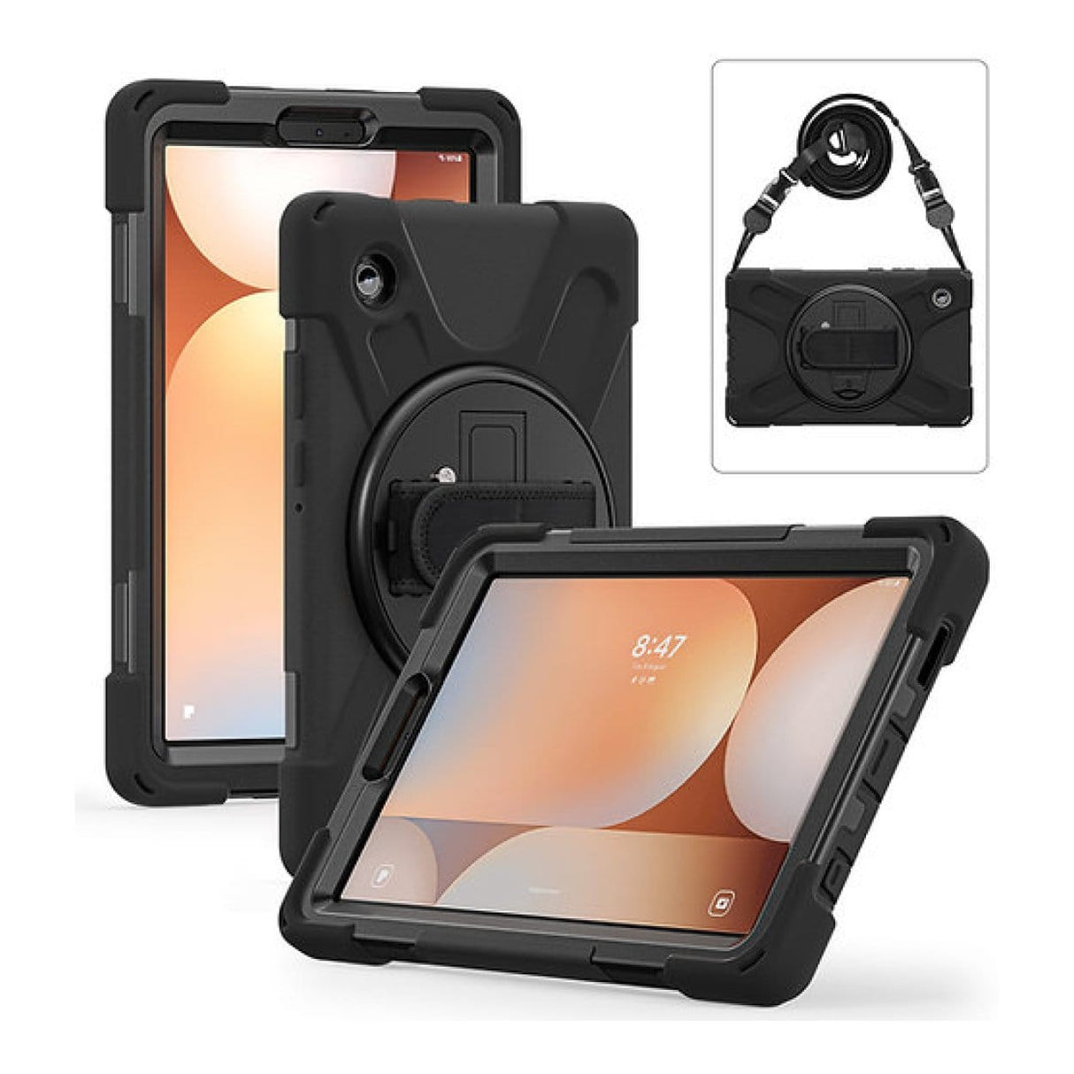 Tuff-Luv Armour Jack Rugged Case with Strap for Galaxy Tab A11 SM-X133/X135 Black MF4212