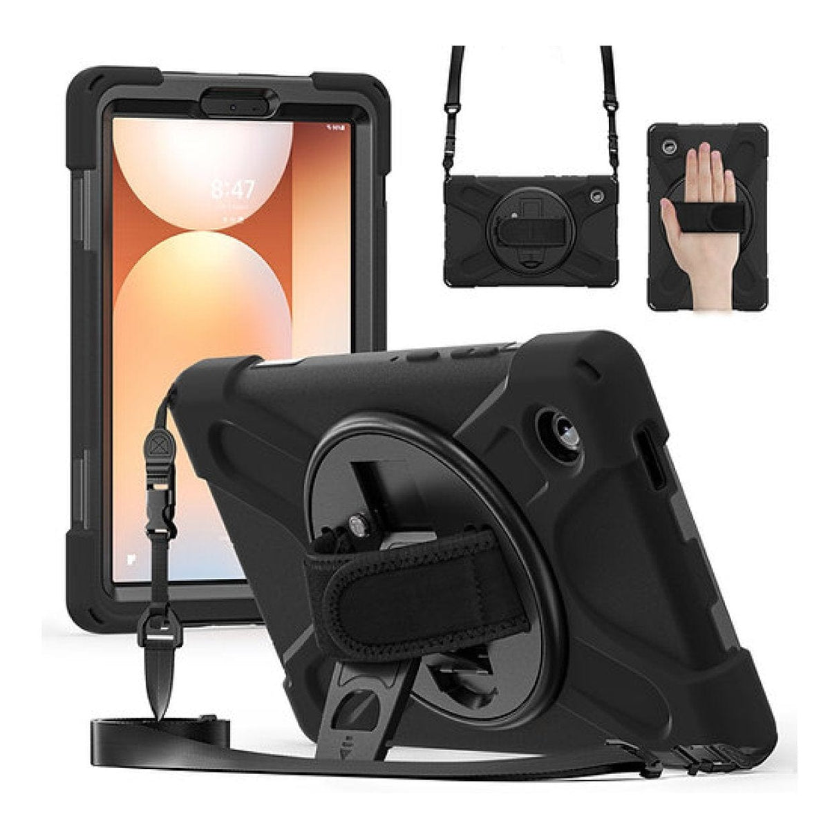 Tuff-Luv Armour Jack Rugged Case with Strap for Galaxy Tab A11 SM-X133/X135 Black MF4212