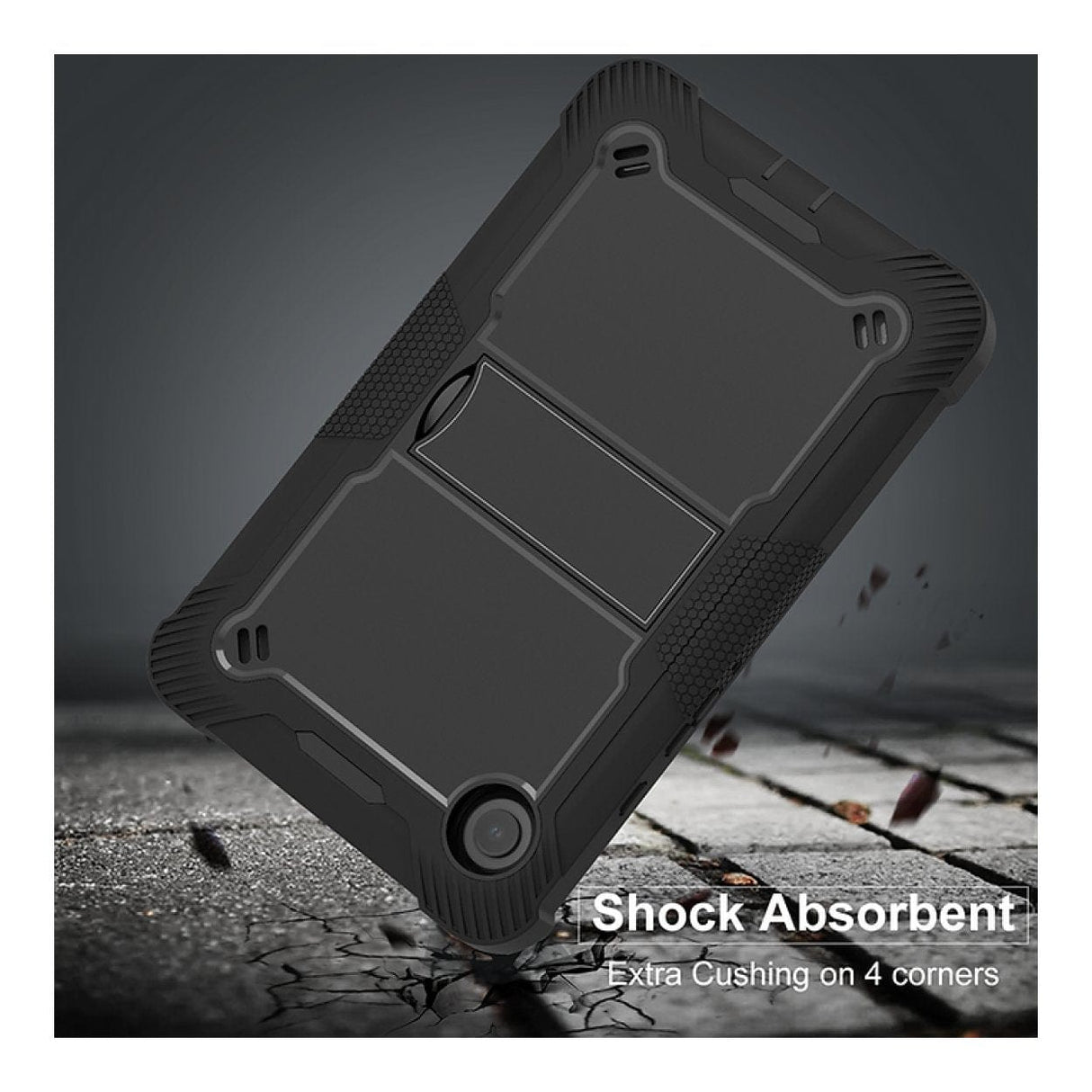 Tuff-Luv Rugged Case with Stand For Galaxy Tab A11 SM-X133/X135 Black MF4216