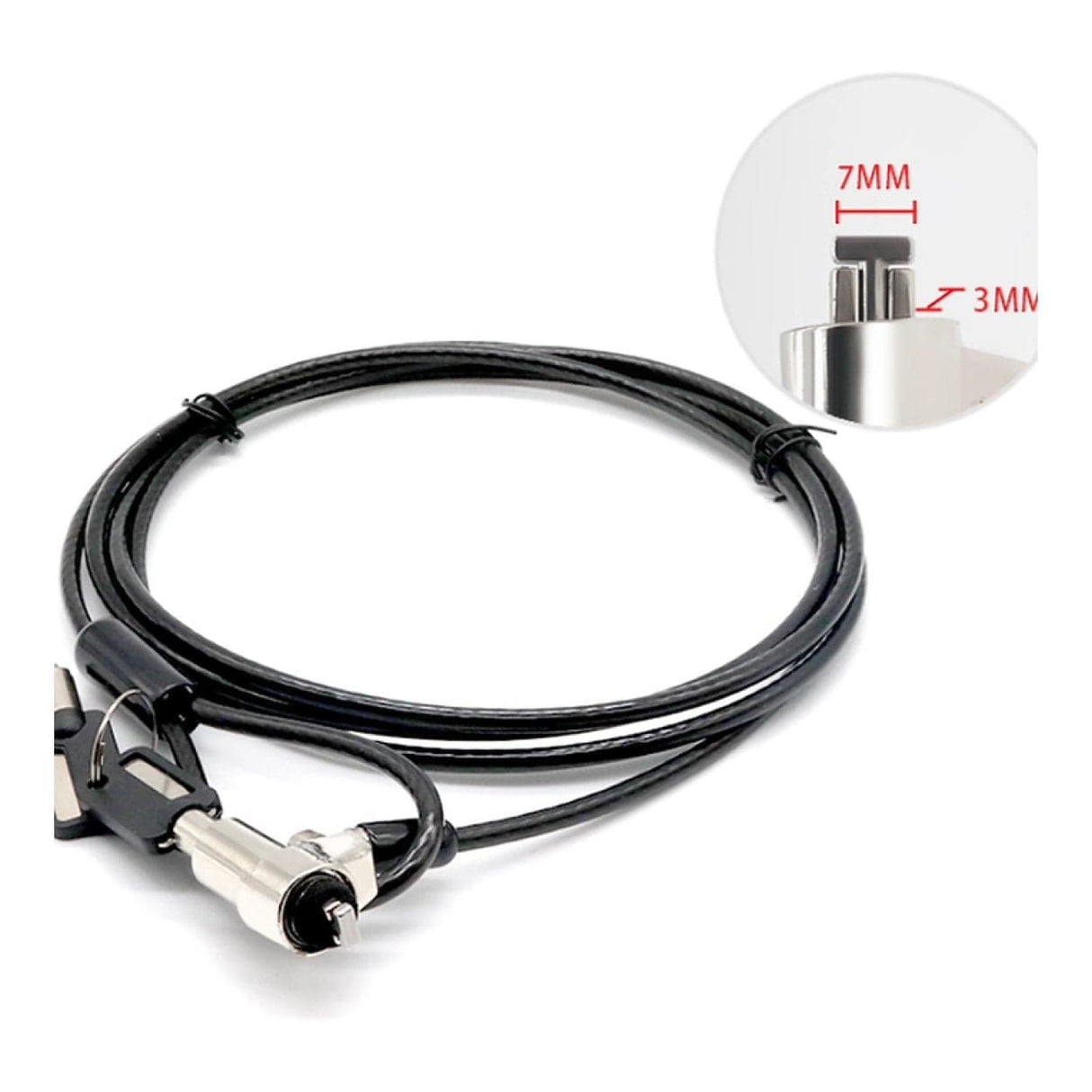 Tuff-Luv 1.8m Premium T-Bar Steel Wire Security Anti-Theft Cable Notebook Lock with Key MF4241