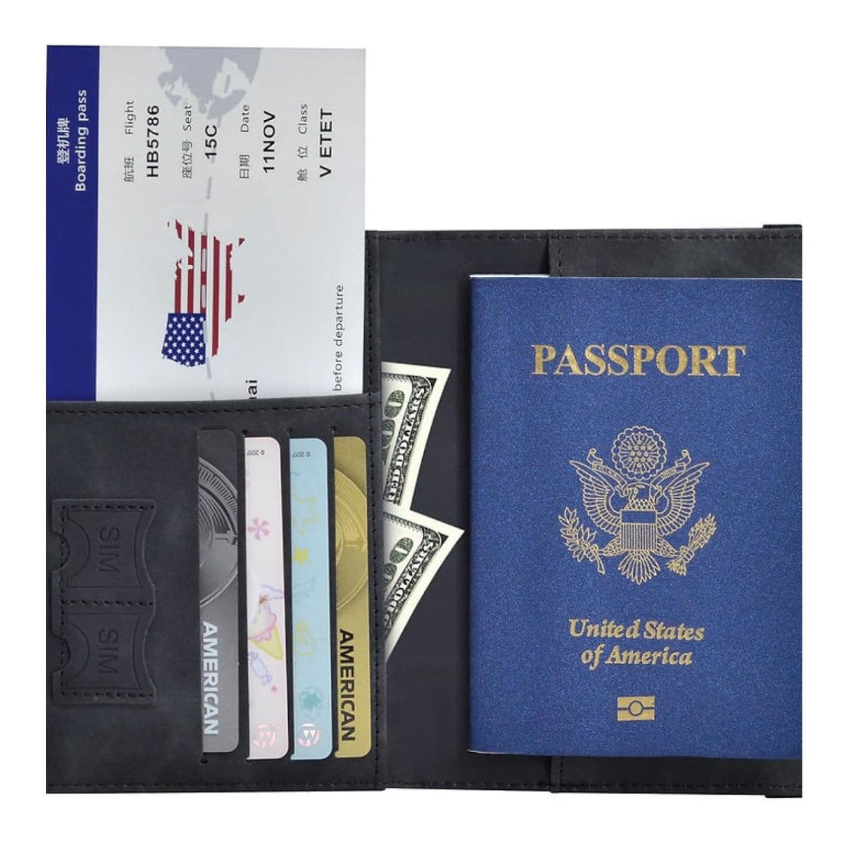 Tuff-Luv RFID Passport Holder and Luggage Tag Set Black MF4281