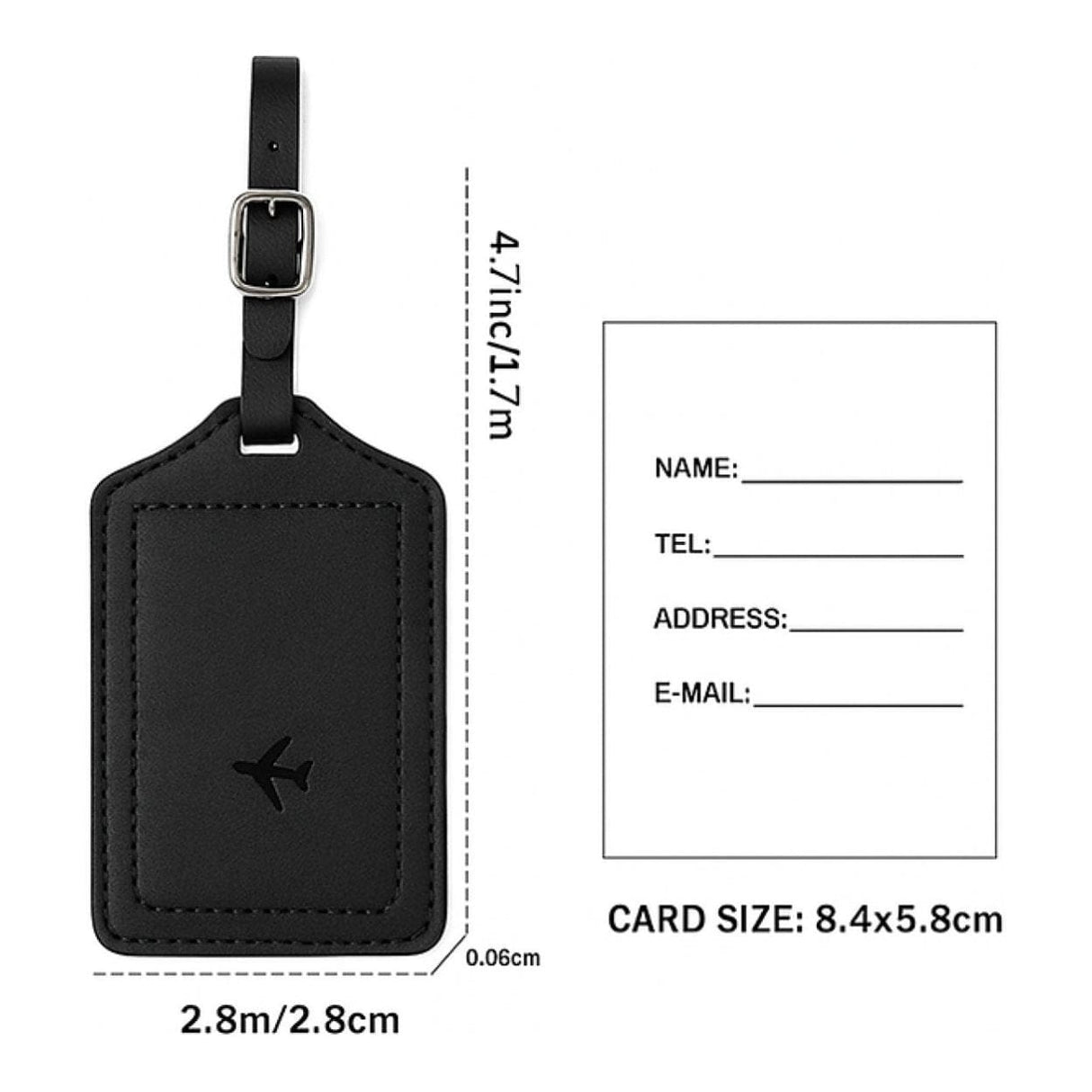 Tuff-Luv RFID Passport Holder and Luggage Tag Set Black MF4281