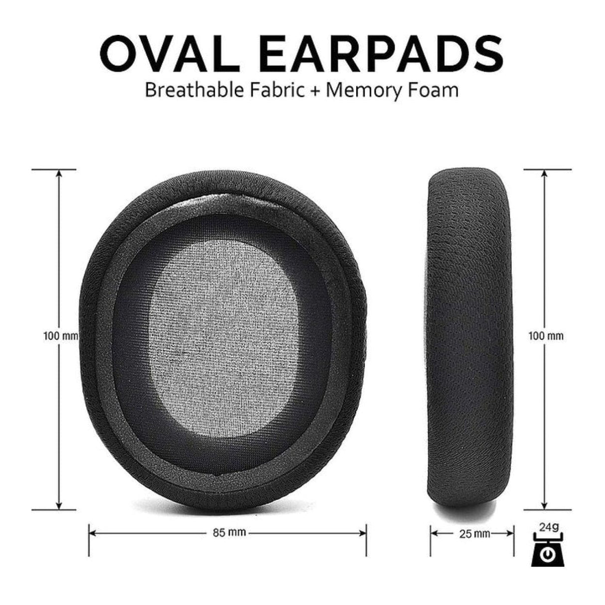 Tuff-Luv Replacement Fabric Ear Pads for Steel Series Arctis 3/5/7/9/1/Pro Headsets Black MF4333