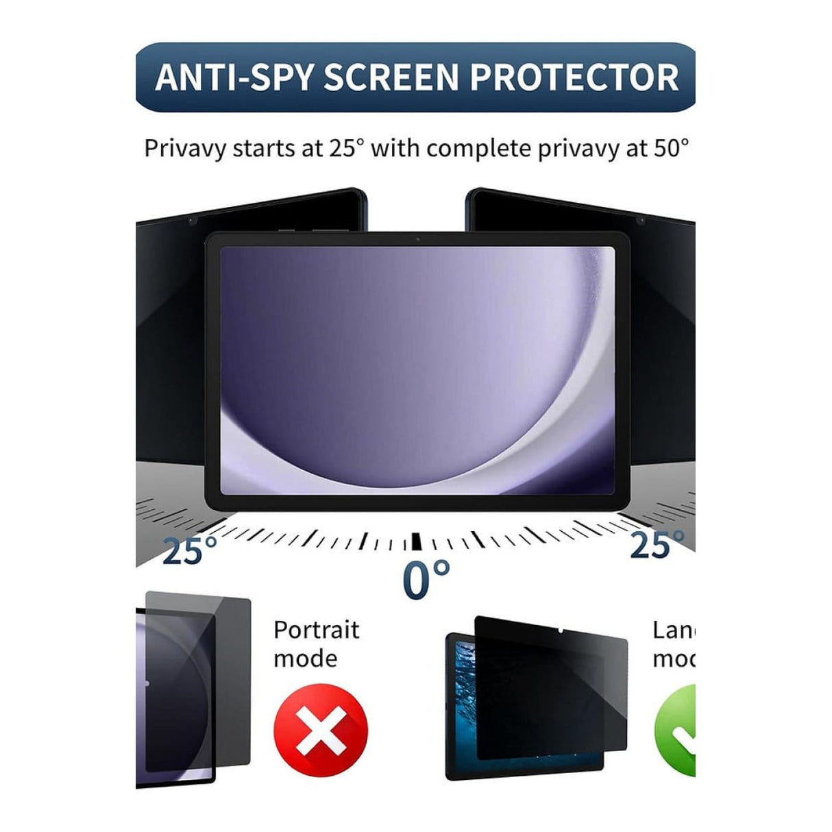 Tuff-Luv 11-inch 2-way Privacy Screen Protector for Samsung Galaxy Tab A11+ MF4381
