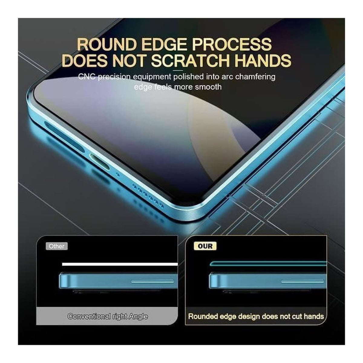 Tuff-Luv 2.5D Privacy Tempered Glass Screen Protector for Samsung Galaxy A37 5G / A57 5G Dark Privacy MF4396