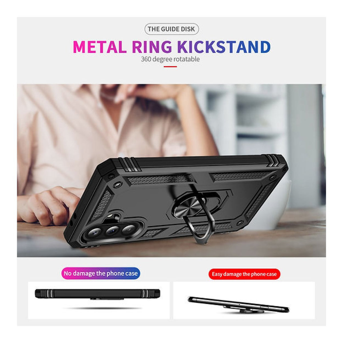 Tuff-Luv Rugged Case with Stand for Samsung Galaxy A37 5G Black MF4397
