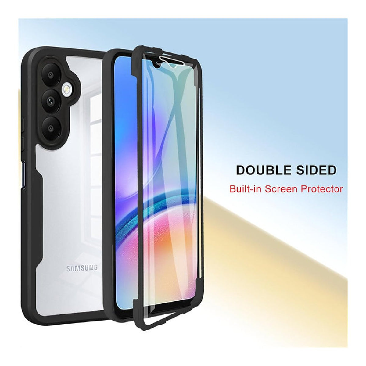 Tuff-Luv Rugged Vault Case with Built-In Screen Protector for Samsung Galaxy A57 5G Black/Clear MF4400