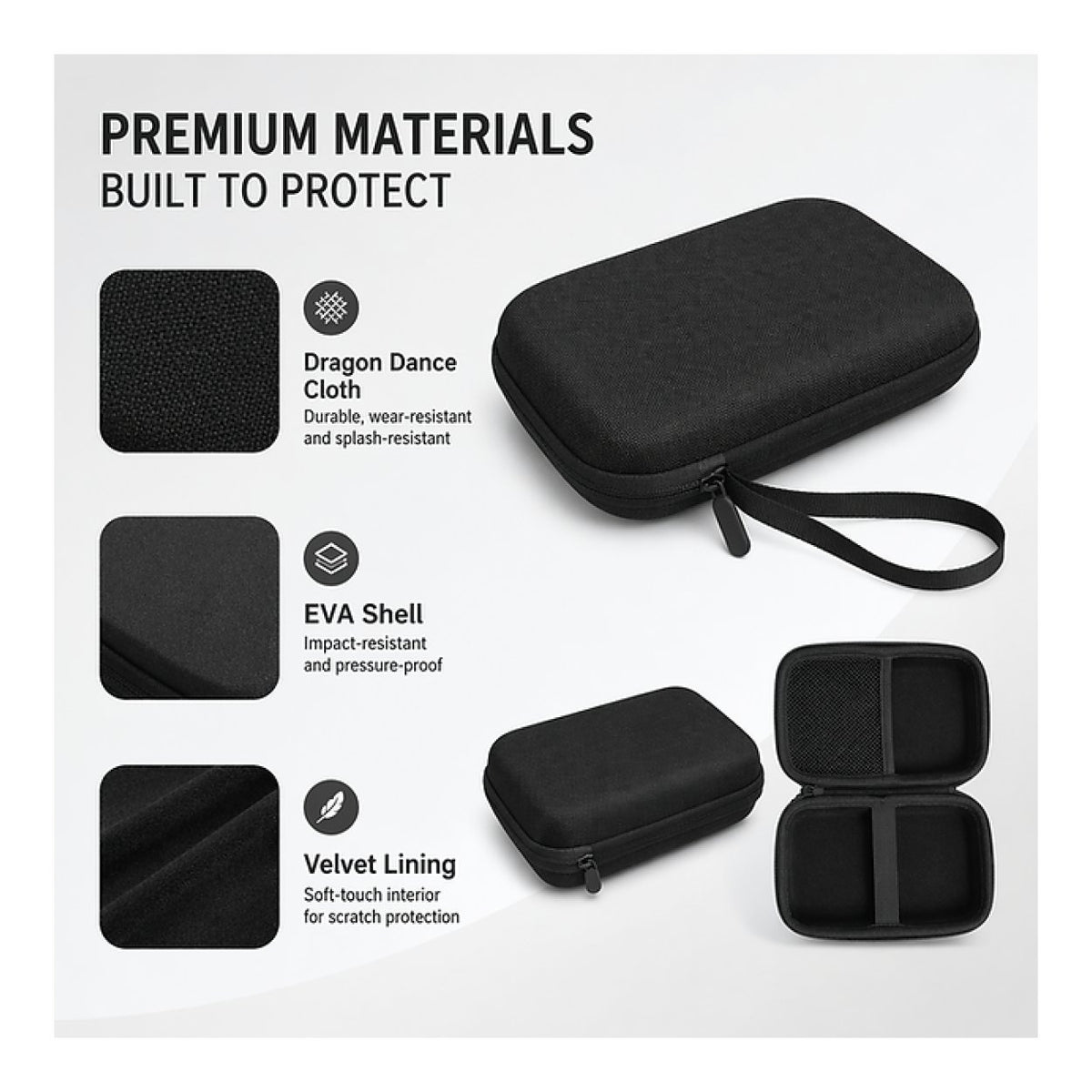 Tuff-Luv Protective EVA Carry Case for Anker Soundcore Select 4 Go and JBL Go Speakers Black MF4495