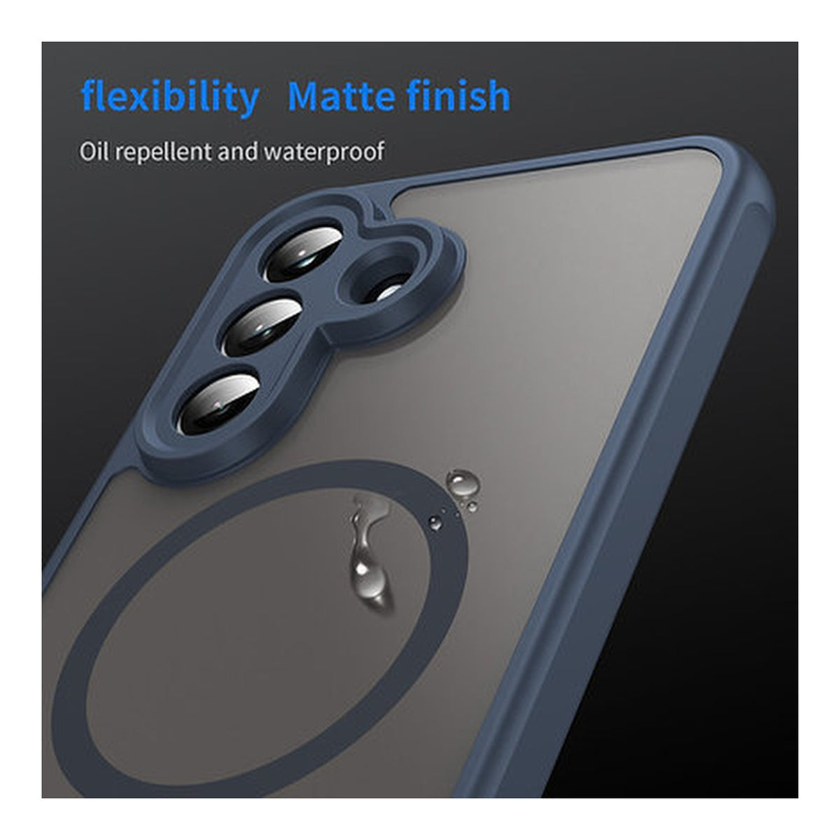 Tuff-Luv Magnetic TPU Case with Built-In Ring for Samsung Galaxy A57 5G Blue MF4525