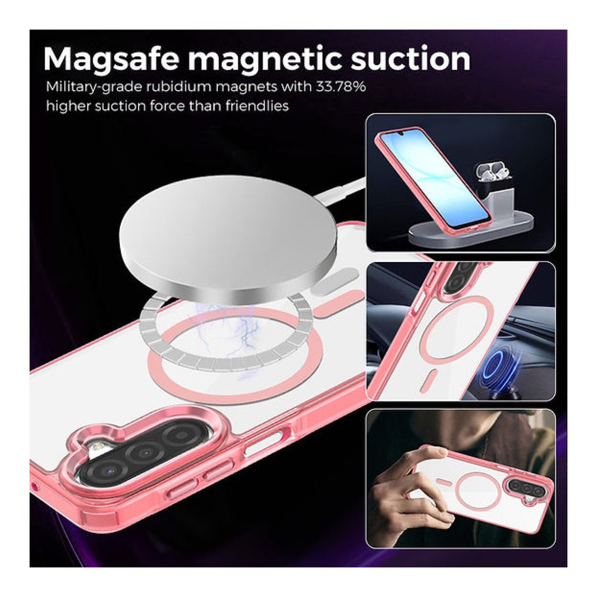 Tuff-Luv Magnetic Phone Case for Samsung Galaxy A27 5G Pink MF4527