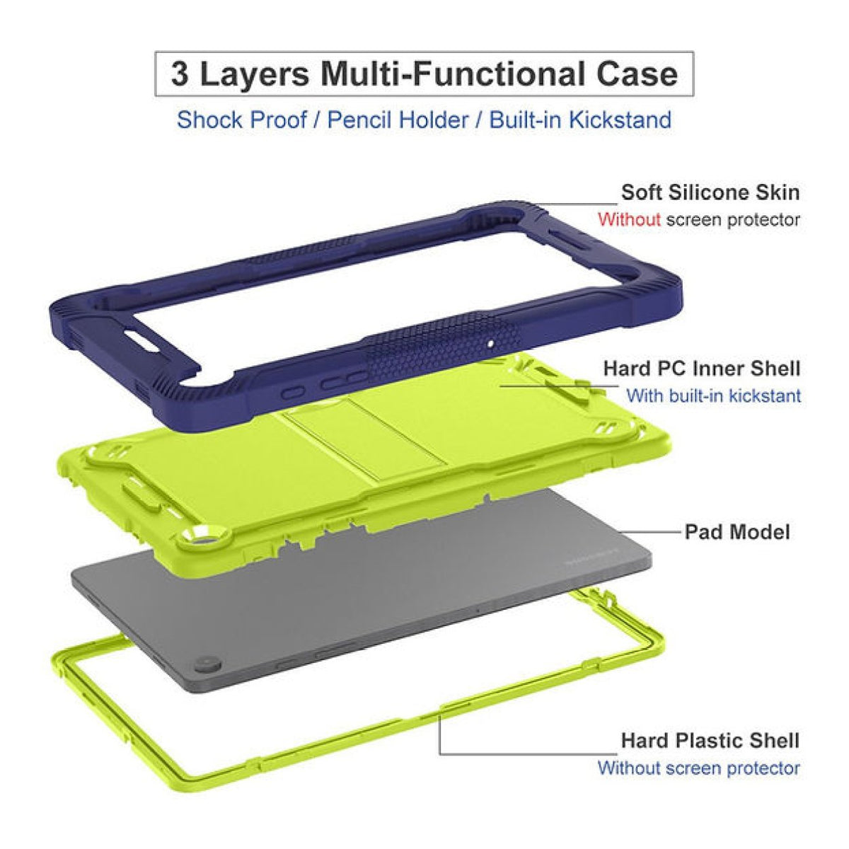 Tuff-Luv Rugged Slim Back Case for Samsung Galaxy Tab A11+ 11-inch Blue/Yellow MF4576