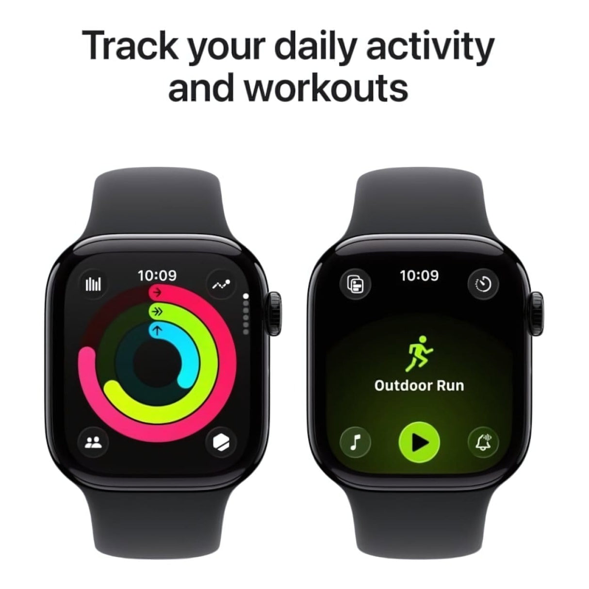 Apple Watch Series 11 GPS + Cellular 42mm Jet Black Aluminium Case with Black Sport Band S/M MF834AF/A