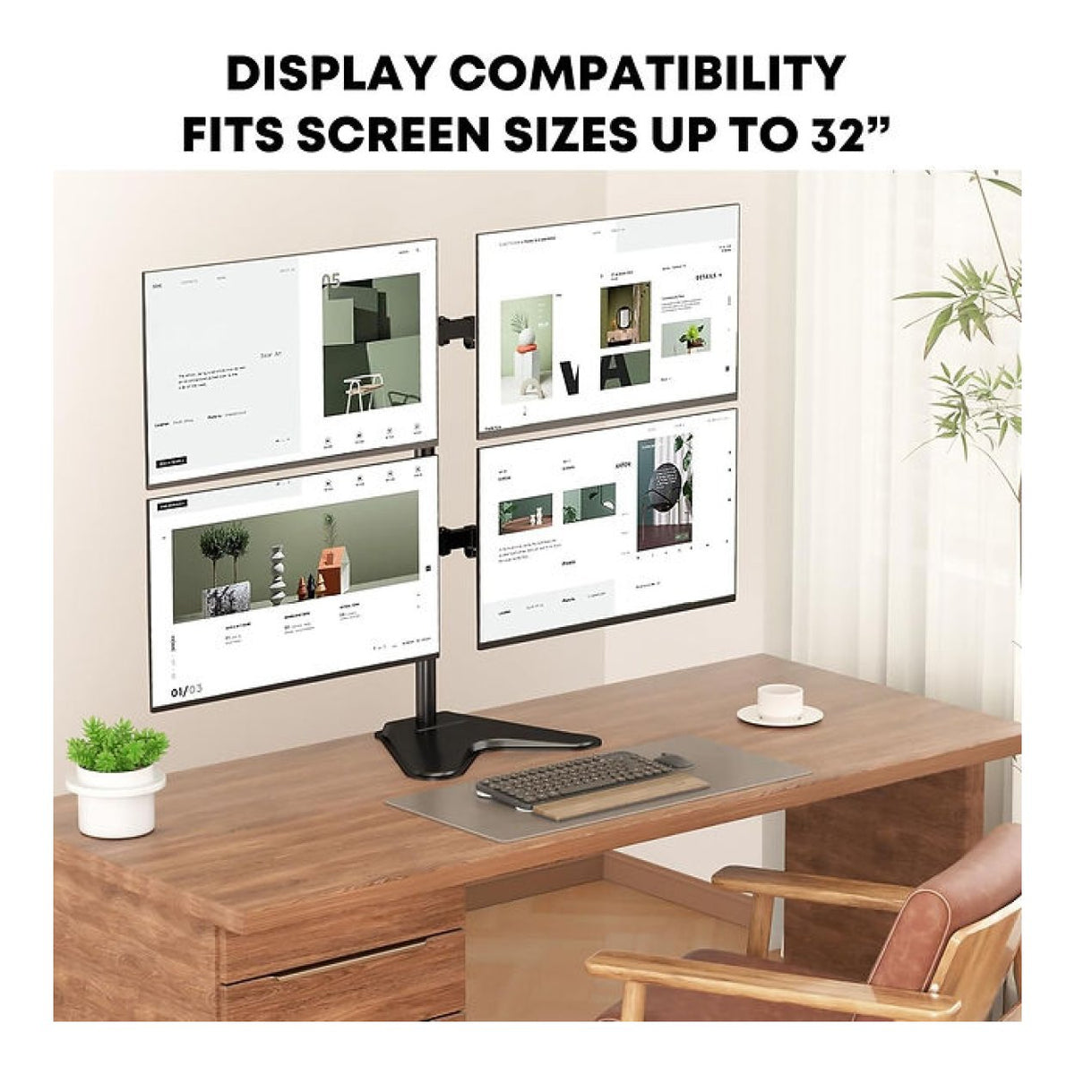 Tuff-Luv Quad LCD Monitor Stand for 4 Screens up to 32-inch MF865