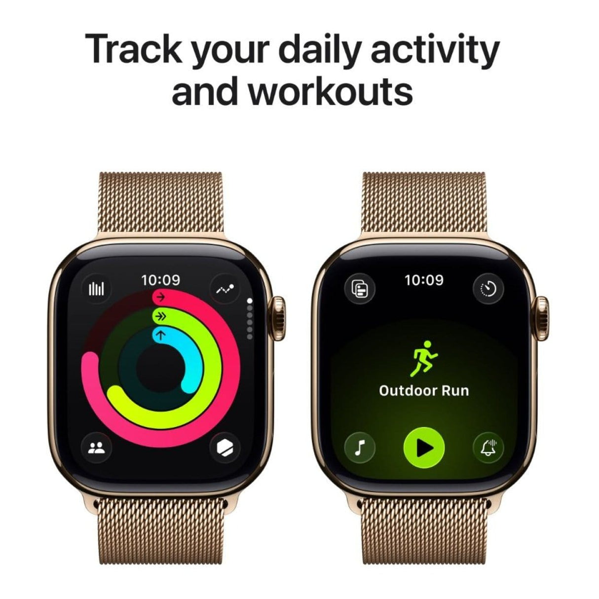 Apple Watch Series 11 GPS + Cellular 42mm Gold Titanium Case with Gold Milanese Loop MF8Y4AF/A