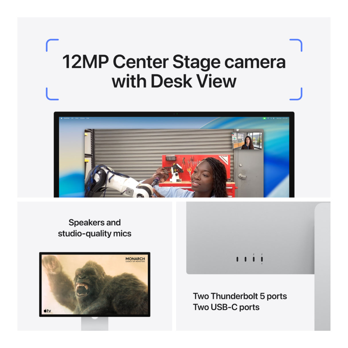 Apple Studio Display 27-inch 5120 x 2880p Retina 5K 16:9 60Hz LED IPS Monitor MFF14SO/A