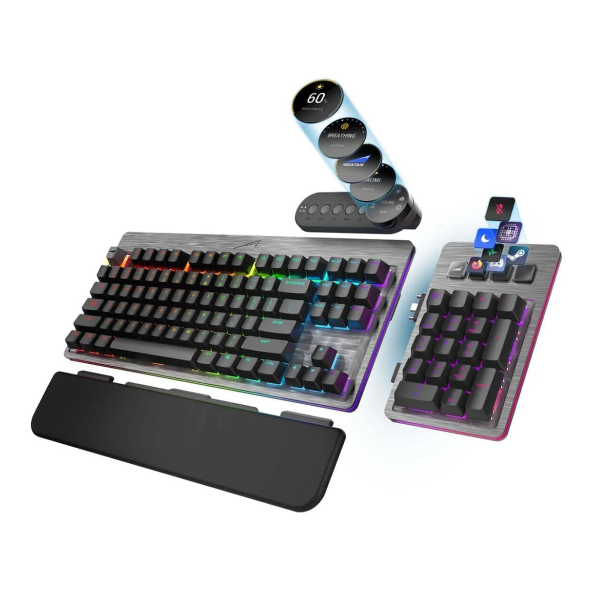 MOUNTAIN Everest Max Wired RGB Gaming Keyboard with MX Red Switches - Grey