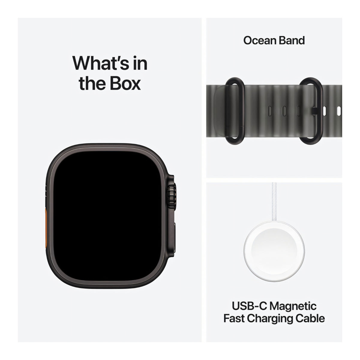 Apple Watch Ultra 4 GPS + Cellular 49mm Natural Titanium Case with Translucent Grey Ocean Band MJAD4AF/A