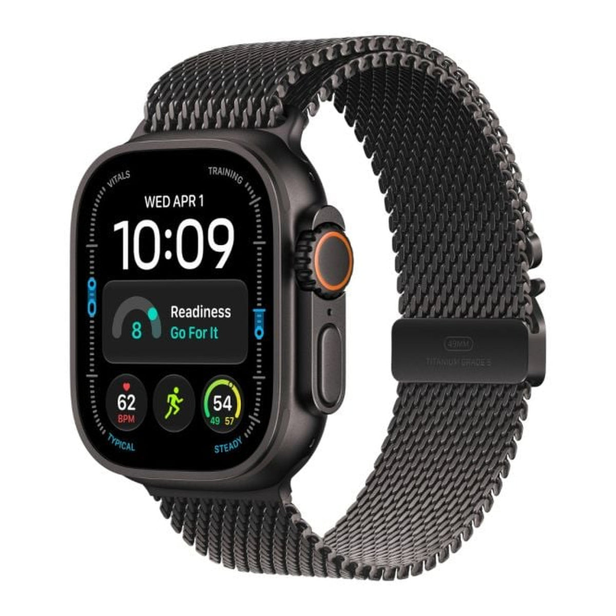 Apple Watch Ultra 4 GPS + Cellular 49mm Black Titanium Case with Black Titanium Milanese Loop - M