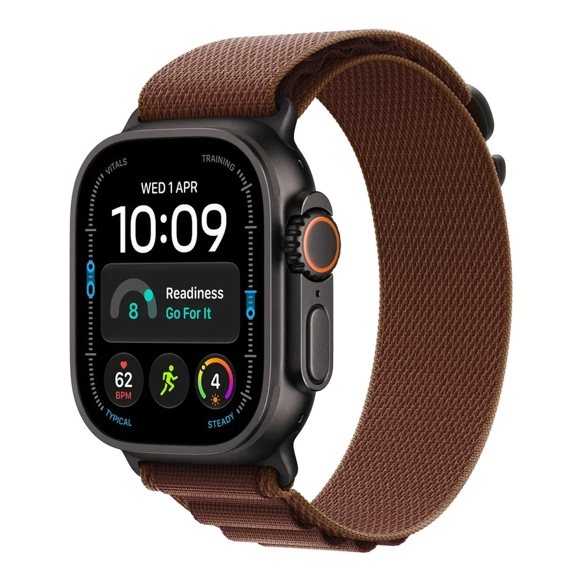 Apple Watch Ultra 4 GPS + Cellular 49mm Black Titanium Case with Burgundy Alpine Loop - Medium