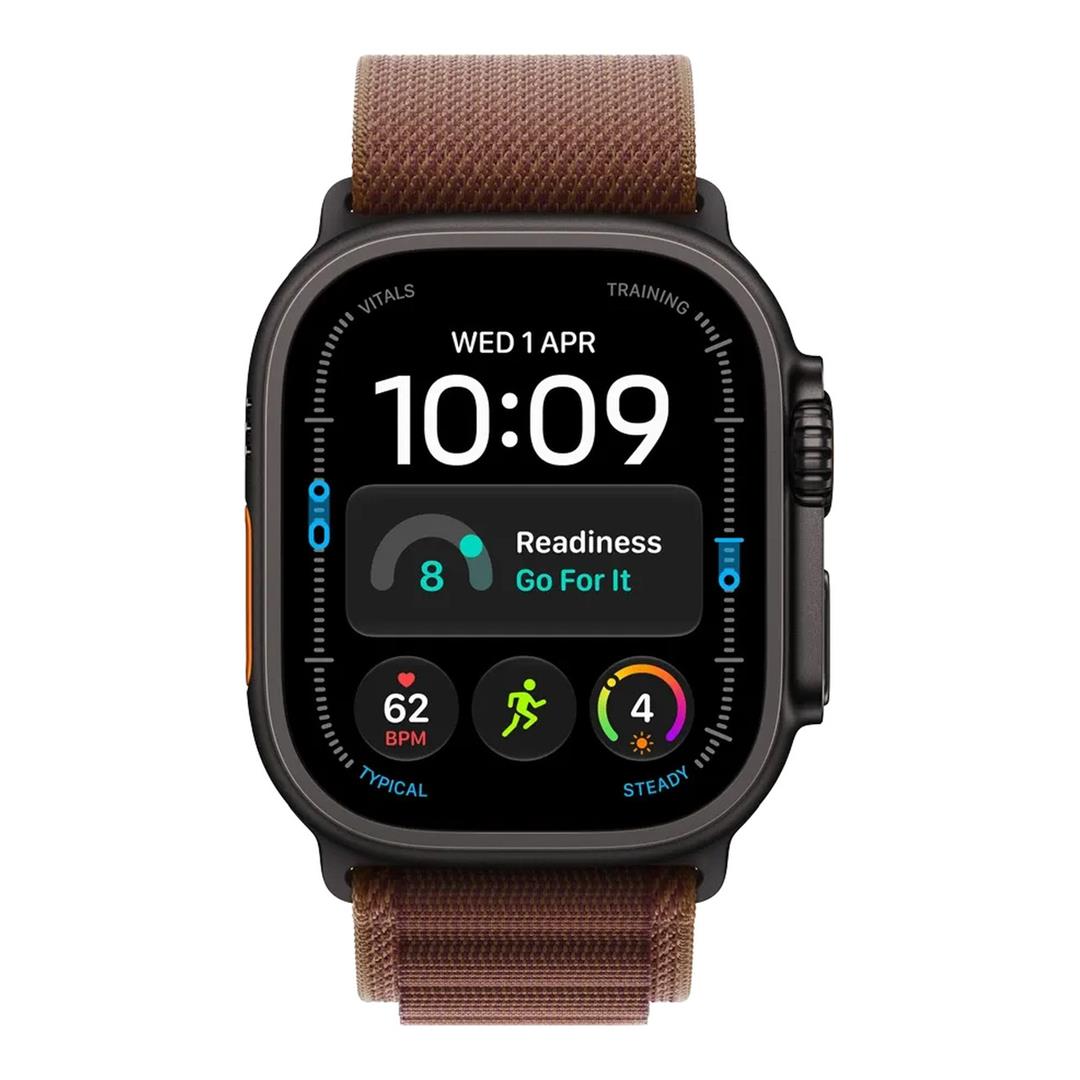 Apple Watch Ultra 4 GPS + Cellular 49mm Black Titanium Case with Burgundy Alpine Loop - Medium
