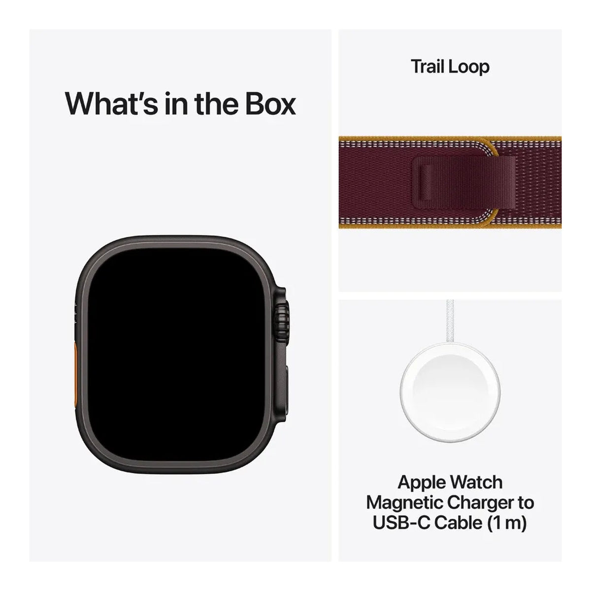 Apple Watch Ultra 4 GPS + Cellular 49mm Black Titanium Case with Burgundy Trail Loop M/L