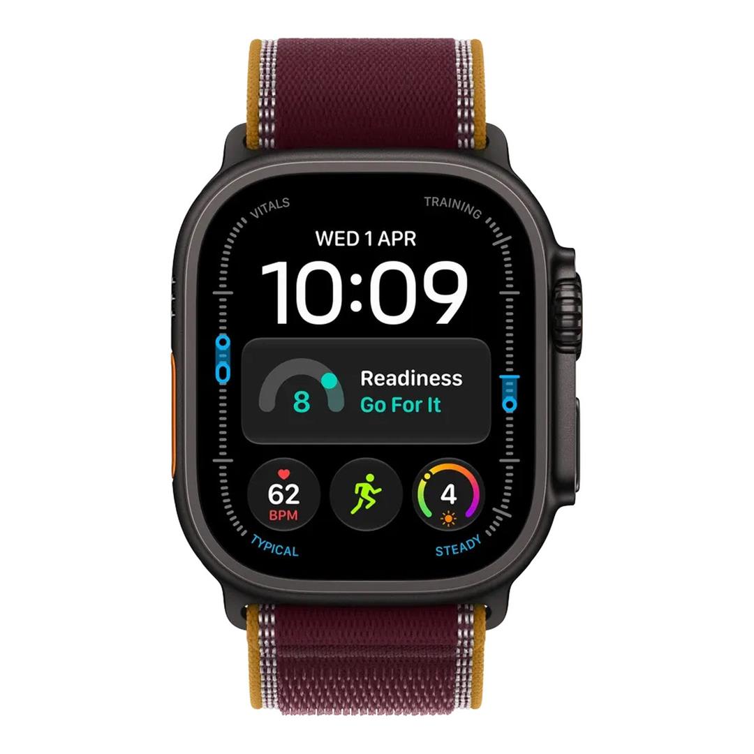 Apple Watch Ultra 4 GPS + Cellular 49mm Black Titanium Case with Burgundy Trail Loop M/L