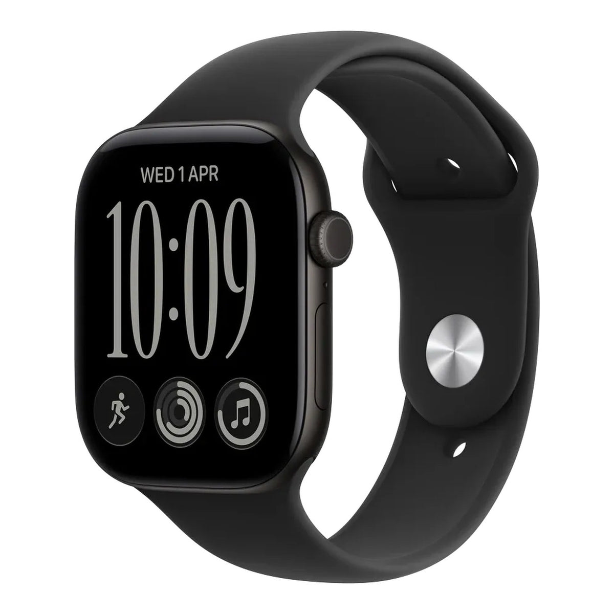 Apple Watch Series 12 GPS + Cellular 42mm Black Aluminium Case with Black Sport Band S/M