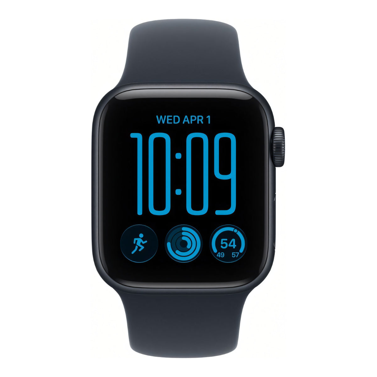 Apple Watch SE 3 GPS 44mm Midnight Aluminium Case with Navy Blue Sport Band S/M MJL74AF/A