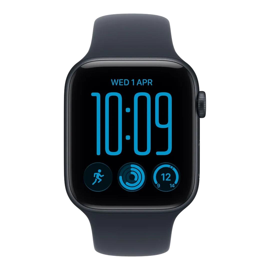 Apple Watch SE 3 GPS 44mm Midnight Aluminium Case with Navy Blue Sport Band M/L