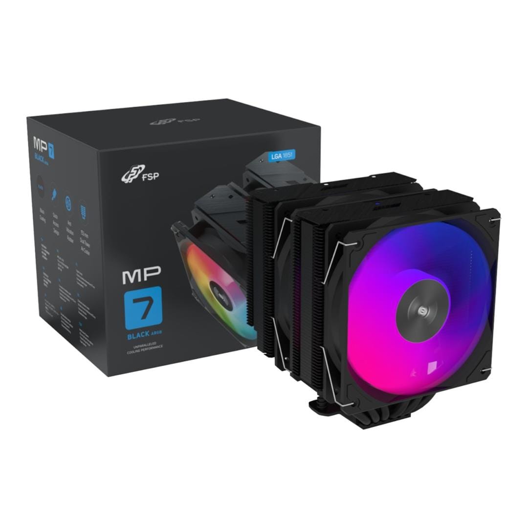 FSP MP7-BA 120mm PWM ARGB CPU Air Cooler Black