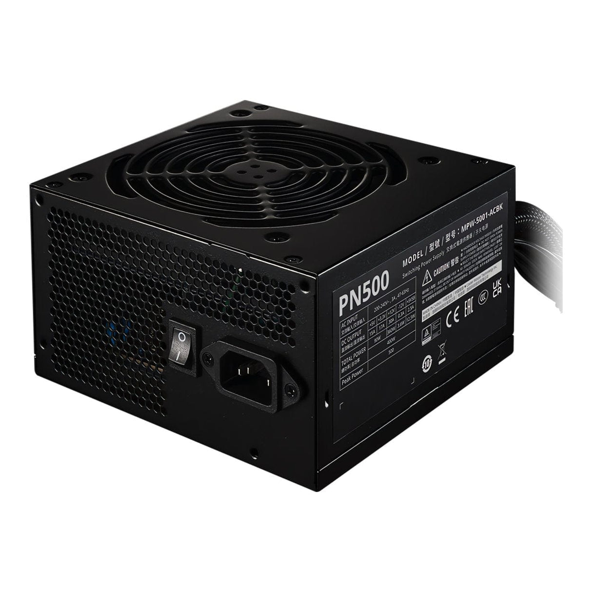 Cooler Master Elite NEX PN500 500W Non-Modular ATX Power Supply Unit MPW-5001-ACBK-P
