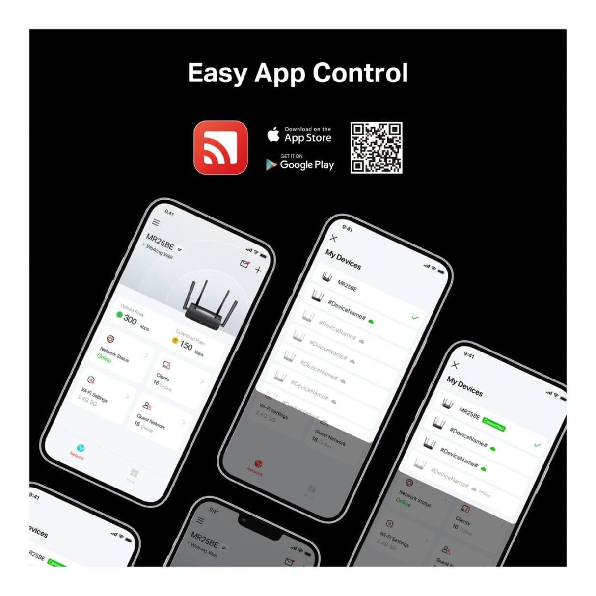 Mercusys BE3600 Dual-band Wi-Fi 7 Router Black MR25BE