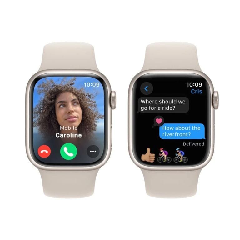 Apple Watch Series 9 GPS 4G 45mm Starlight Aluminium with Starlight Sport Band M/L