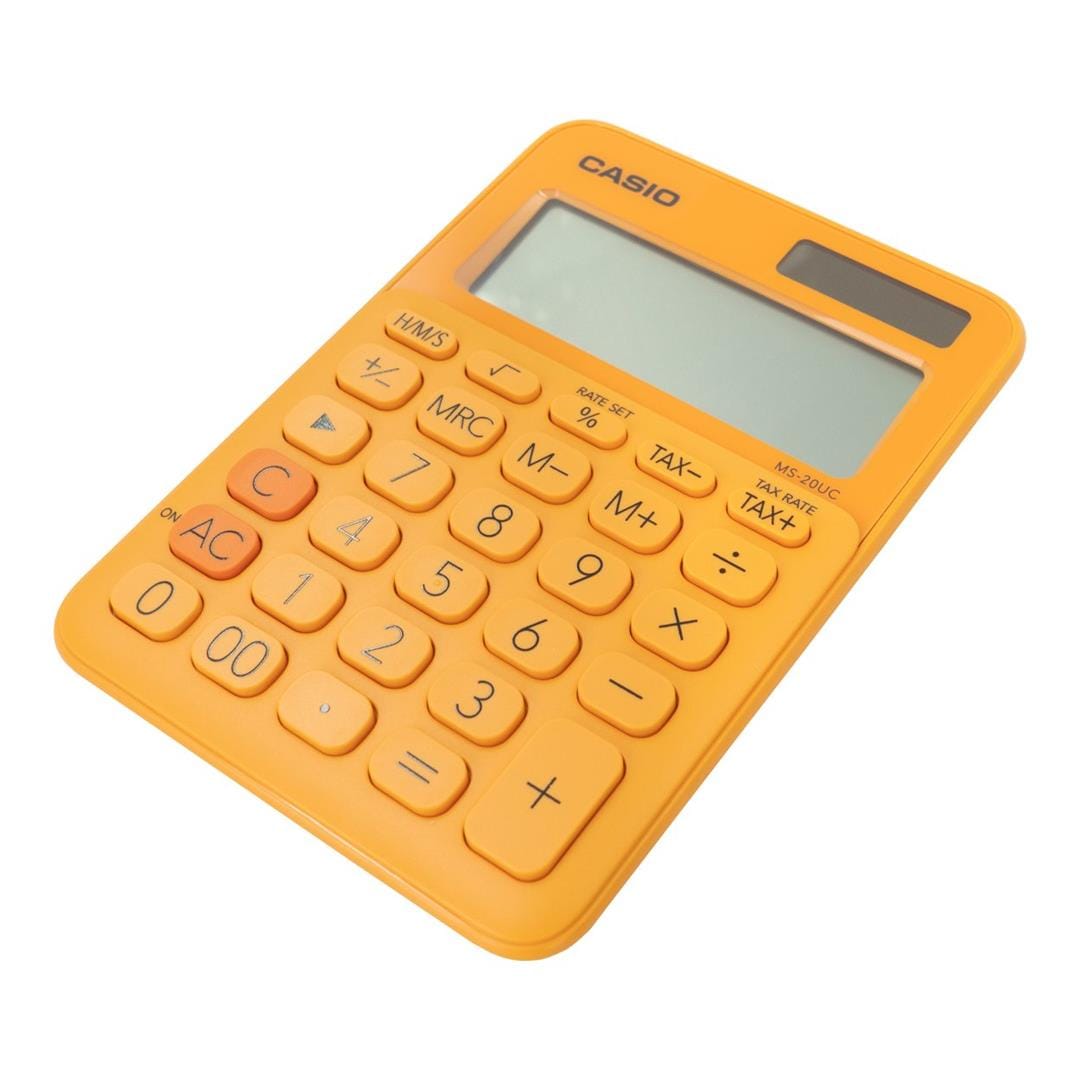 Casio MS-20UC 12 Digit Desktop Calculator Orange MS-20UC-RG-S-EC