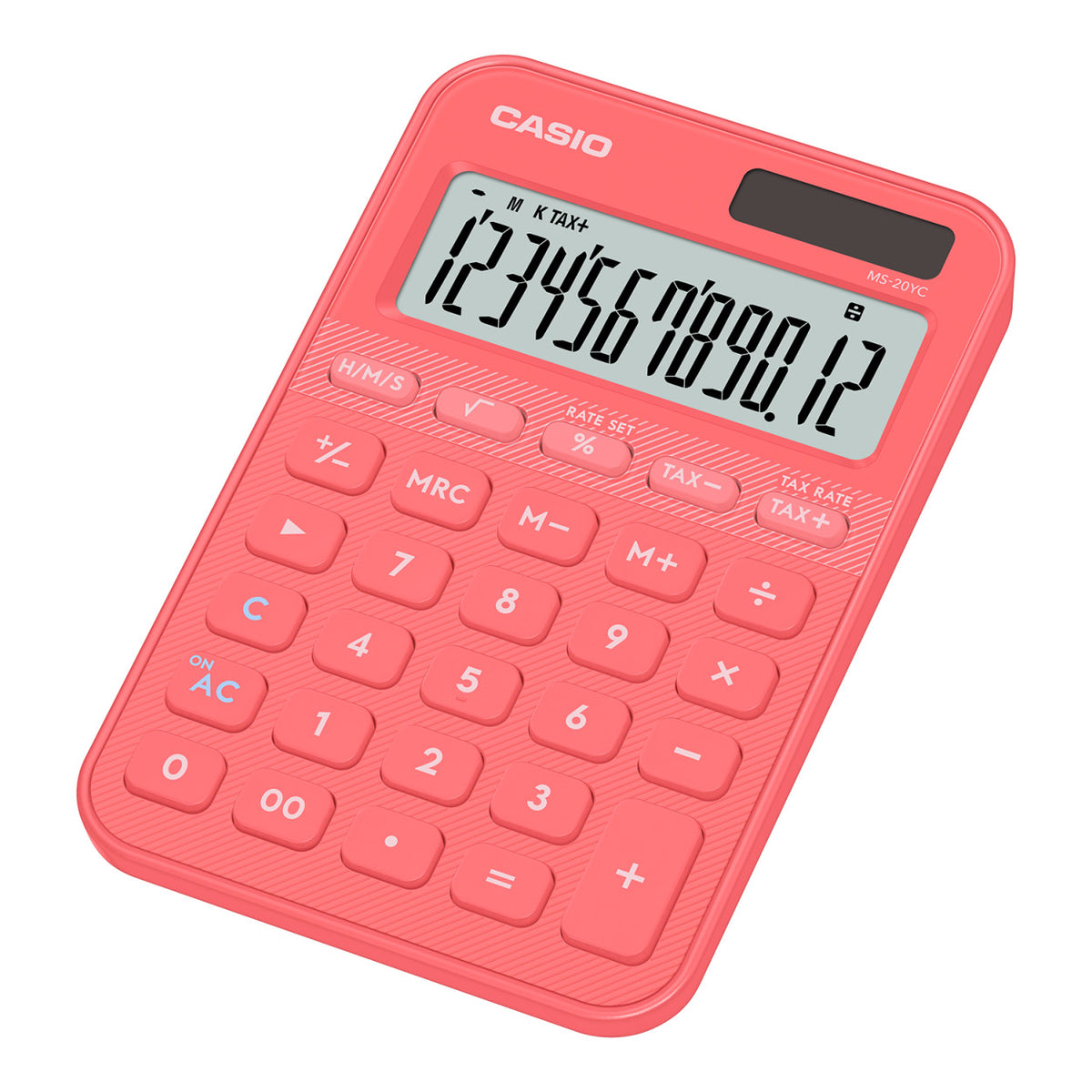 Casio MS-20YC-CL 12-Digit Desk Calculator - Coral