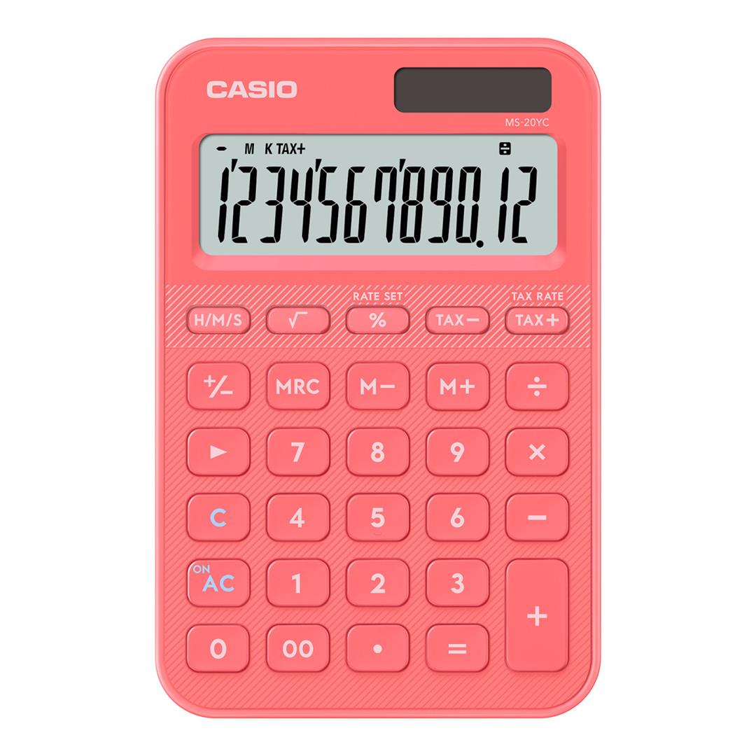 Casio MS-20YC-CL 12-Digit Desk Calculator - Coral