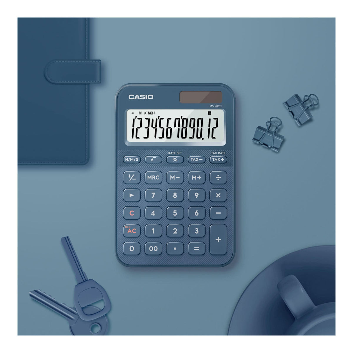 Casio MS-20YC-NY 12-Digit Desk Calculator - Navy