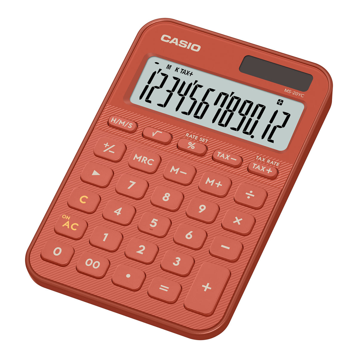 Casio MS-20YC-RD 12-Digit Desk Calculator - Red