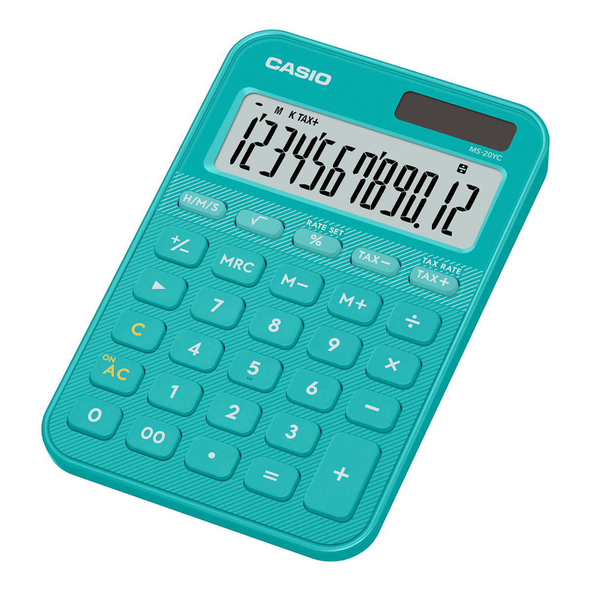 Casio MS-20YC-TU 12-Digit Desk Calculator - Turquoise