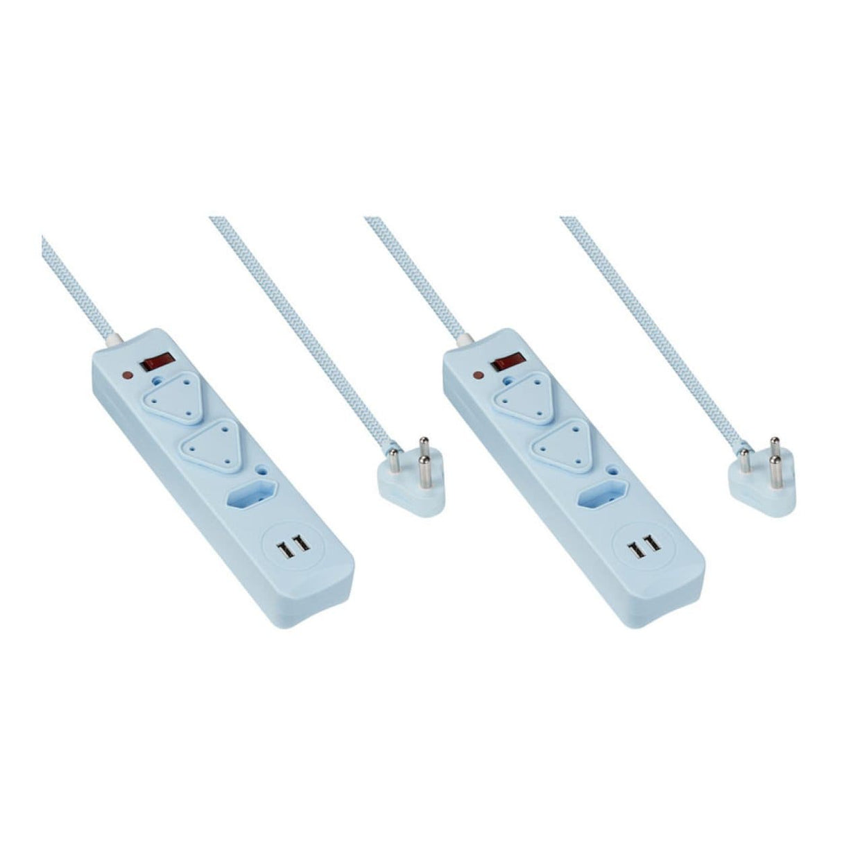 Switched 0.5m 2x3 Way Surge Multiplug with Dual USB Ports Blue MS-8501-05-BL-BUN