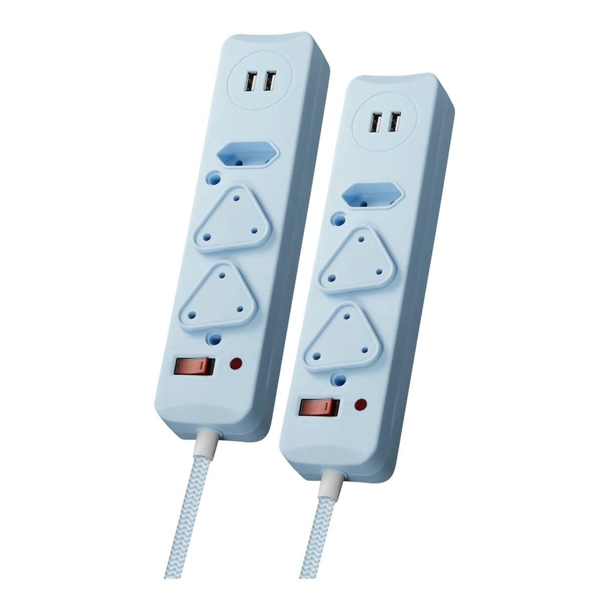 Switched 0.5m 2x3 Way Surge Multiplug with Dual USB Ports Blue MS-8501-05-BL-BUN
