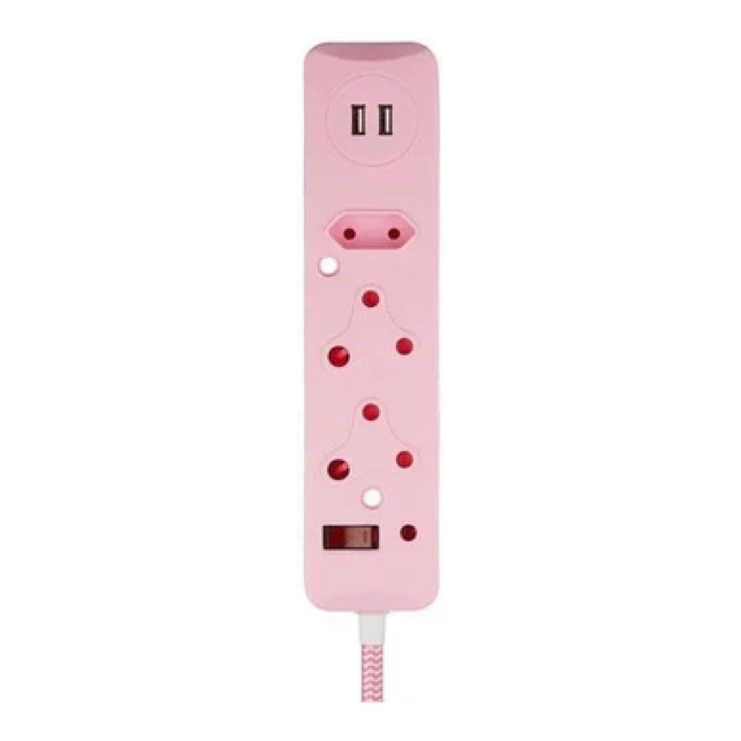Switched 3-Way Surge Multiplug with USB 3m Pink 2-pack MS-8501-3-PK-BUN