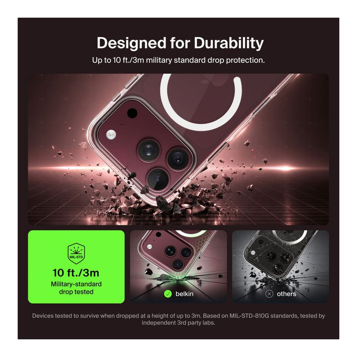 Belkin Clear Series MagSafe Compatible Case for Apple iPhone 18 Pro Max and iPhone 17 Pro Max Transparent MSA066HQCL