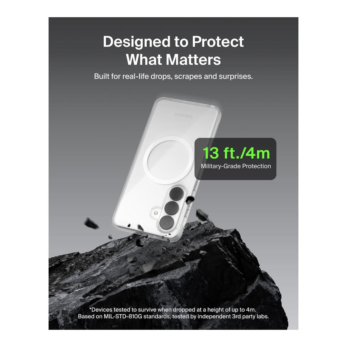Belkin SheerForce Clear Series Magnetic Protective Phone Case for Samsung S26 - Clear MSB012HQCL