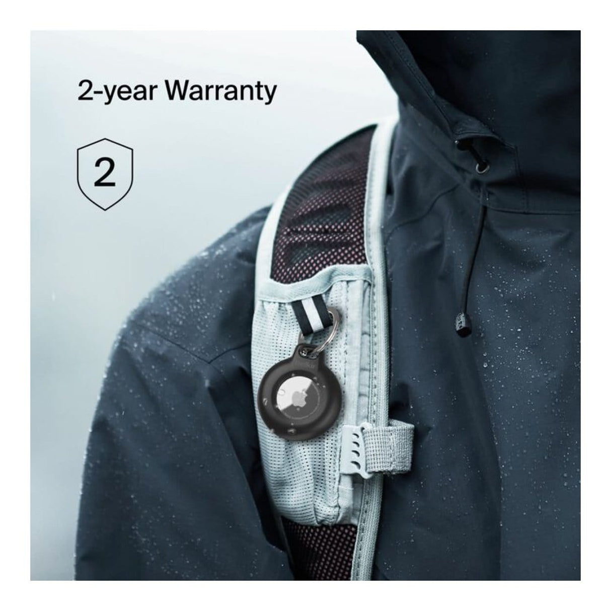 Belkin Waterproof Secure Holder with Key Ring for AirTag Black 2-pack MSC014BTBK-AZ
