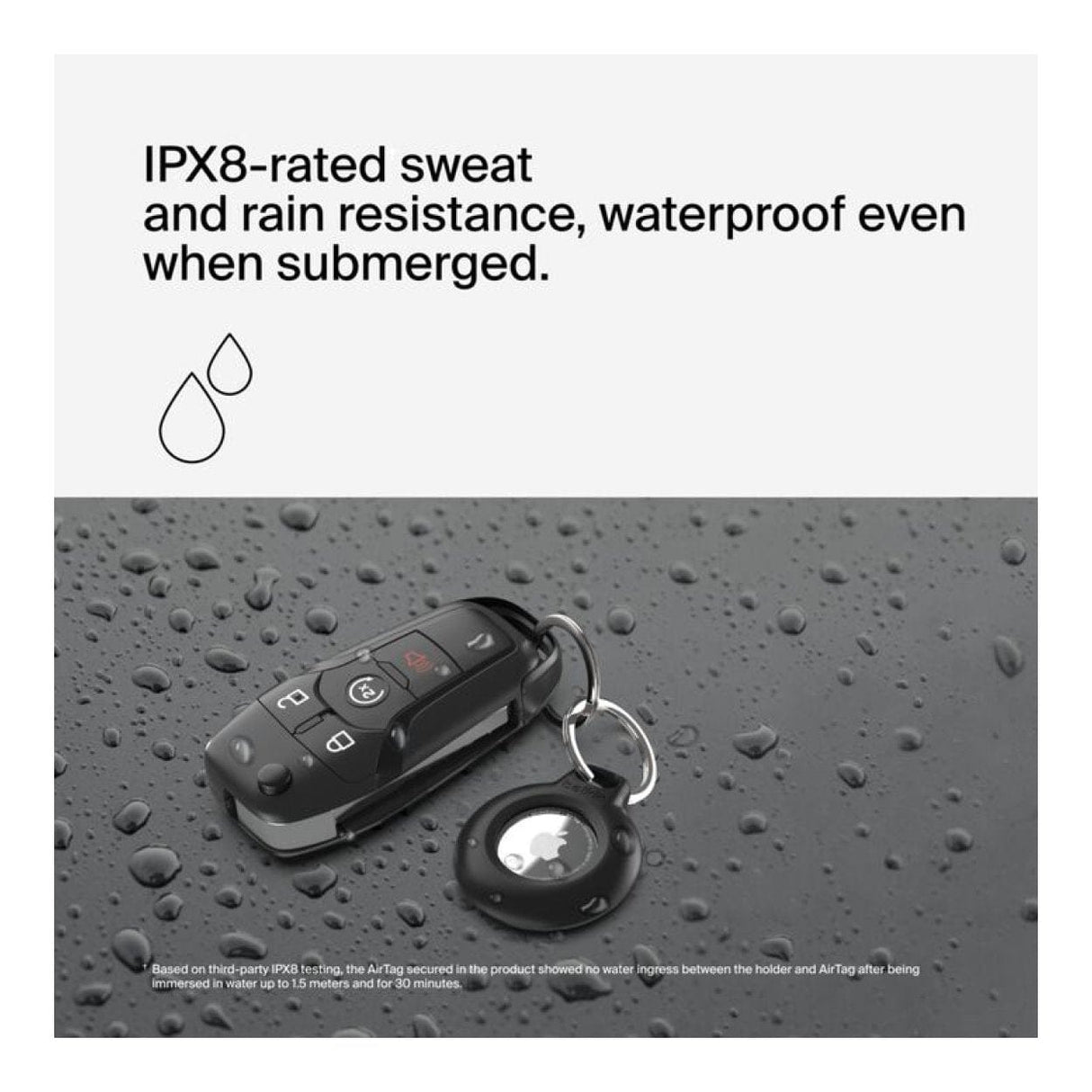 Belkin Waterproof Secure Holder with Key Ring for AirTag Black 2-pack MSC014BTBK-AZ